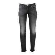 Tommy Hilfiger Svarta Denim Jeans Slim Fit Broderad Black, Dam