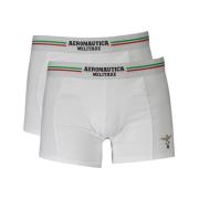 Aeronautica Militare Bomull Boxershorts Bi-Pack Elastiskt Logo White, ...