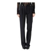 Versace Jeans Couture Svarta Cigaretbyxor med Pincett Black, Dam