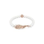 Swarovski Vit Fjäder Magnetiskt Armband med Roséguld Ton White, Dam