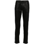 Salvatore Santoro Svart Denim Coated Tapered Leg Jeans Black, Herr