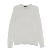 Roberto Collina Mjuk Stickad Pullover Tröja Gray, Herr