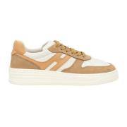 Hogan Vit och Beige Läder Sneaker Multicolor, Dam