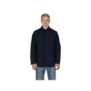 Aquascutum Quiltad Field Jacket med Club Check Detaljer Blue, Herr