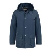 Barbour Blå Vinterrock med Avtagbar Huva Blue, Herr