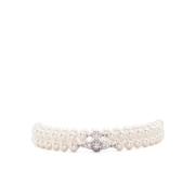 Vivienne Westwood Pärla Orb Choker Kedja Halsband White, Dam