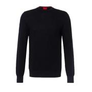 Hugo Boss Round-neck Knitwear Blue, Herr