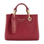 Emporio Armani Tryckt Deer Bag med Logo Red, Dam