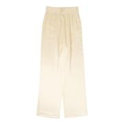 Loulou Studio Silke Satin Elastisk Midja Byxor Beige, Dam