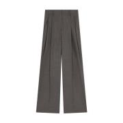 Loulou Studio Flanell Wide Leg Byxor Gray, Dam