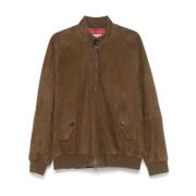 Baracuta Brun Mocka Dragkedja Jacka Brown, Herr