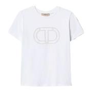 Twinset Bomull T-shirt White, Dam