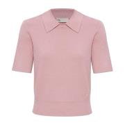 Tory Burch Topp med broderat logotyp Pink, Dam