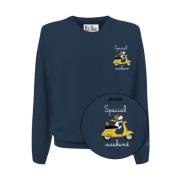 MC2 Saint Barth Snoopy Special Weekend Crewneck Sweater Blue, Herr