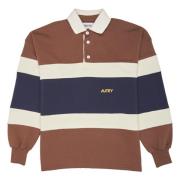 Autry Randig Rugby Polo Tröja Brown, Herr