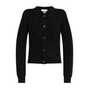 Ganni Svart Sparkle Doubleface Cardigan Black, Dam