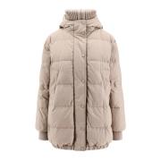 Brunello Cucinelli Vadderad jacka med kashmir detaljer Beige, Dam