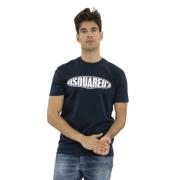 Dsquared2 Surf Board T-shirt, Kortärmad, Rund Hals Blue, Herr