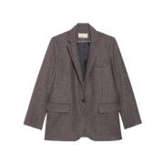 Vanessa Bruno Klassisk Tilia Blazer med Tweed Mönster Gray, Dam