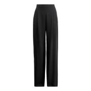 Max Mara Studio Högmidjade ullbyxor med veck Black, Dam