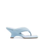 Gia Borghini Blå Läder Flip-Flops Casual Mules Blue, Dam