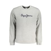 Pepe Jeans Grå Bomulls Sweatshirt med Broderi Gray, Herr