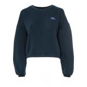 American Vintage Mjuk Cropped Sweatshirt med Rund Hals Blue, Dam