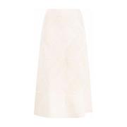 Jil Sander Elegant Beige Bomull Nylon Kjol Beige, Dam