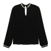 Twinset Blus och skjortor i viskosmaterial Black, Dam