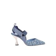 Fendi Eleganta Decollete Skor för Kvinnor Blue, Dam