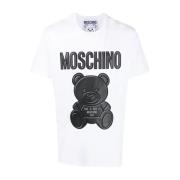 Moschino Stor Teddy Vit Patch Mode White, Herr