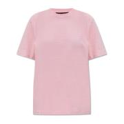 Rotate Birger Christensen T-shirt med logotyp Pink, Dam