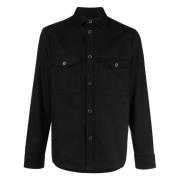 J.Lindeberg Ull Overshirt Jacka Svart Avslappnad Stil Black, Herr