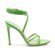 Paris Texas Grön Lace-Up Högklackad Sandal Green, Dam