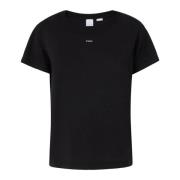 Pinko Bomull T-shirt med unik design Black, Dam