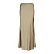 mbyM Champagne Satin Maxi Kjol Maila Beige, Dam