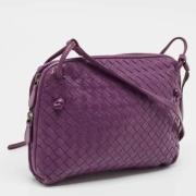 Bottega Veneta Vintage Pre-owned Laeder crossbodyvskor Purple, Dam