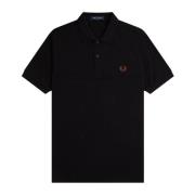 Fred Perry Slim Fit Polo Svart & Brun Black, Herr