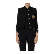 Elisabetta Franchi Ullblandad Jacka Black, Dam