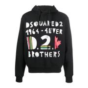 Dsquared2 Tryckt Logga Hoodie Black, Herr