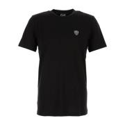 Emporio Armani EA7 Casual Bomull T-shirt för Män Black, Herr