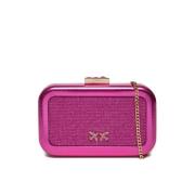 Pinko Metallisk Clutch med Zirconia Detaljer Pink, Dam