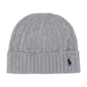 Polo Ralph Lauren Grått Ullblandat Flätat Beanie Gray, Herr