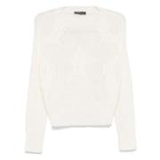 Lorena Antoniazzi Vit Bomull Stickad Turtleneck Tröja White, Dam