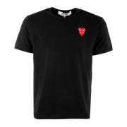 Comme des Garçons Play Logo Patch T-shirt med rund hals Black, Herr