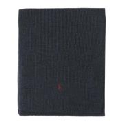 Polo Ralph Lauren Ull Ribbstickad Vinterscarf Gray, Herr