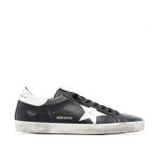 Golden Goose Svarta Läder Sneakers för Fritid Black, Herr