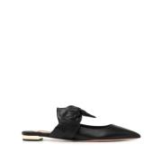 Aquazzura Svart Läder Elegant Delvis-öppen Mules Black, Dam