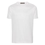 Corneliani Avslappnad vit bomullst-shirt White, Herr