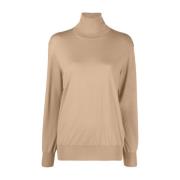 Jil Sander Elegant Beige Ulltröja Beige, Dam